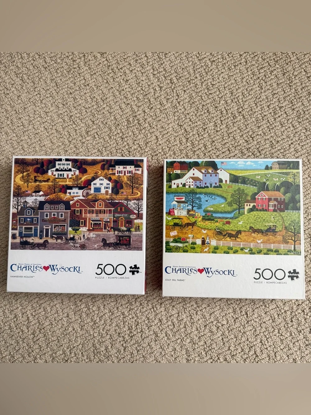 Lot of 2 Charles Wysocki 500 piece puzzles
